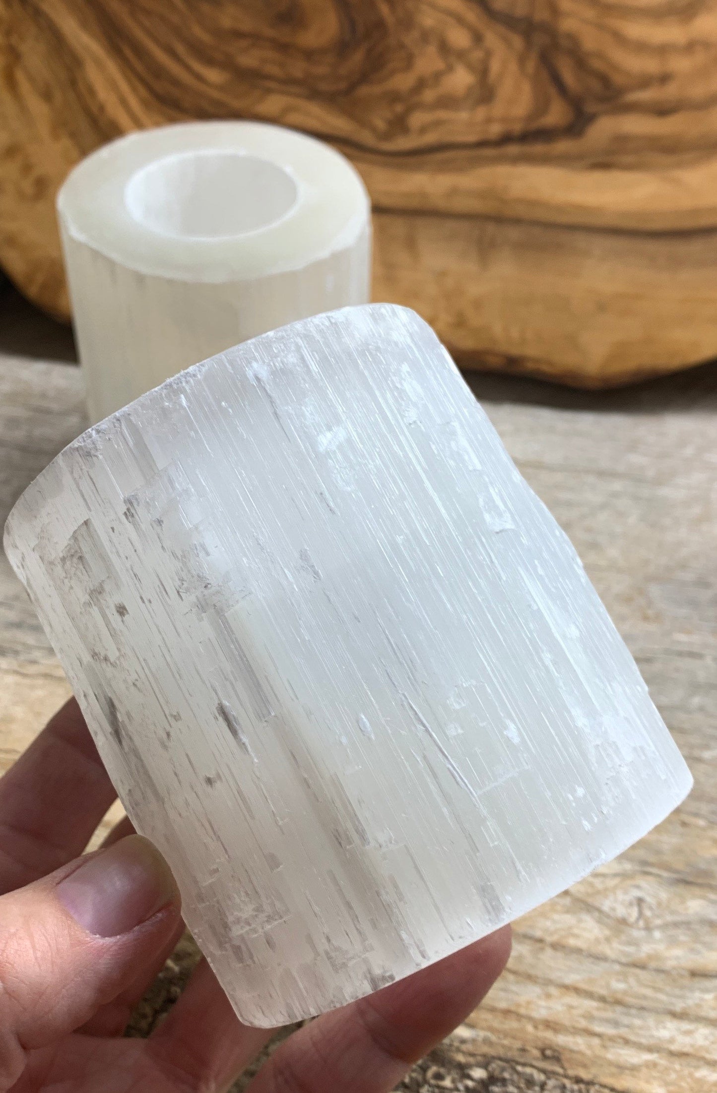 Selenite Candle Holder 3” S-0022