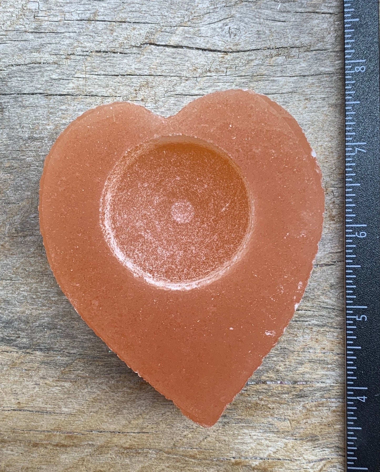 Orange Selenite Heart Candle Holder S-0020