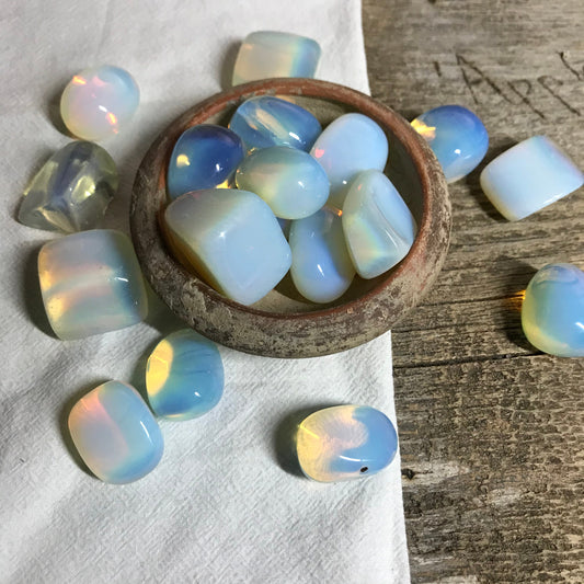 Tumbled Opalite (Approx 3/4" - 1 1/4") Polished Stone for Crystal Grid,  Craft Supply BIN-1530