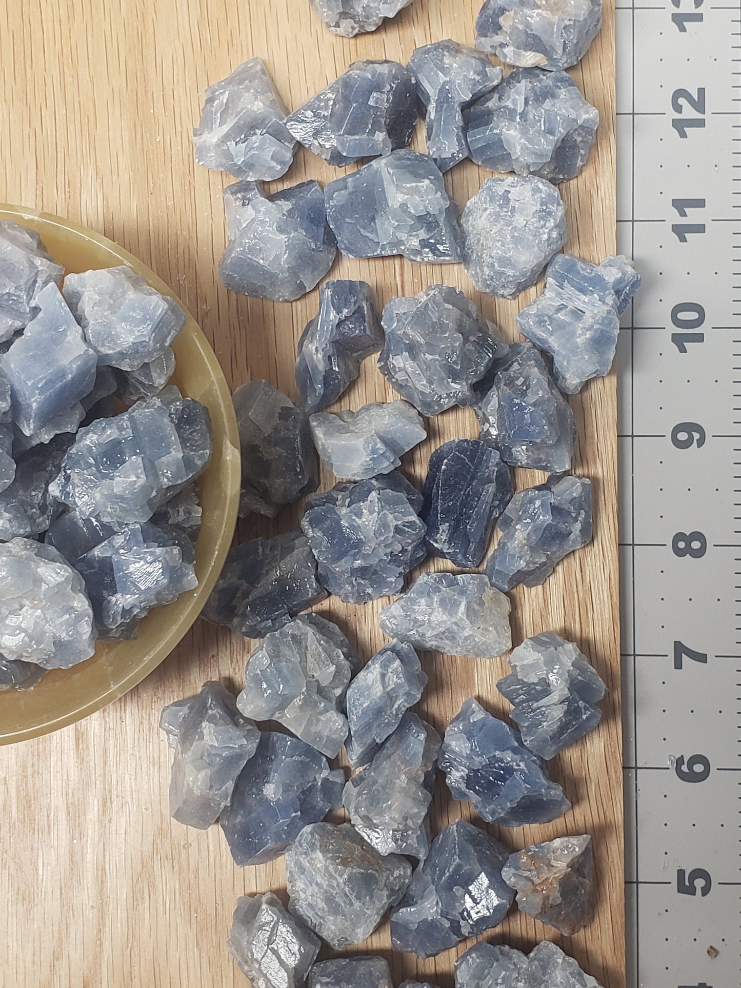 Blue Calcite, One stone (Approx 1 "x 1 1/4" ), Rough, Healing Crystal, Energy Cleanser, Throat Chakra 1316