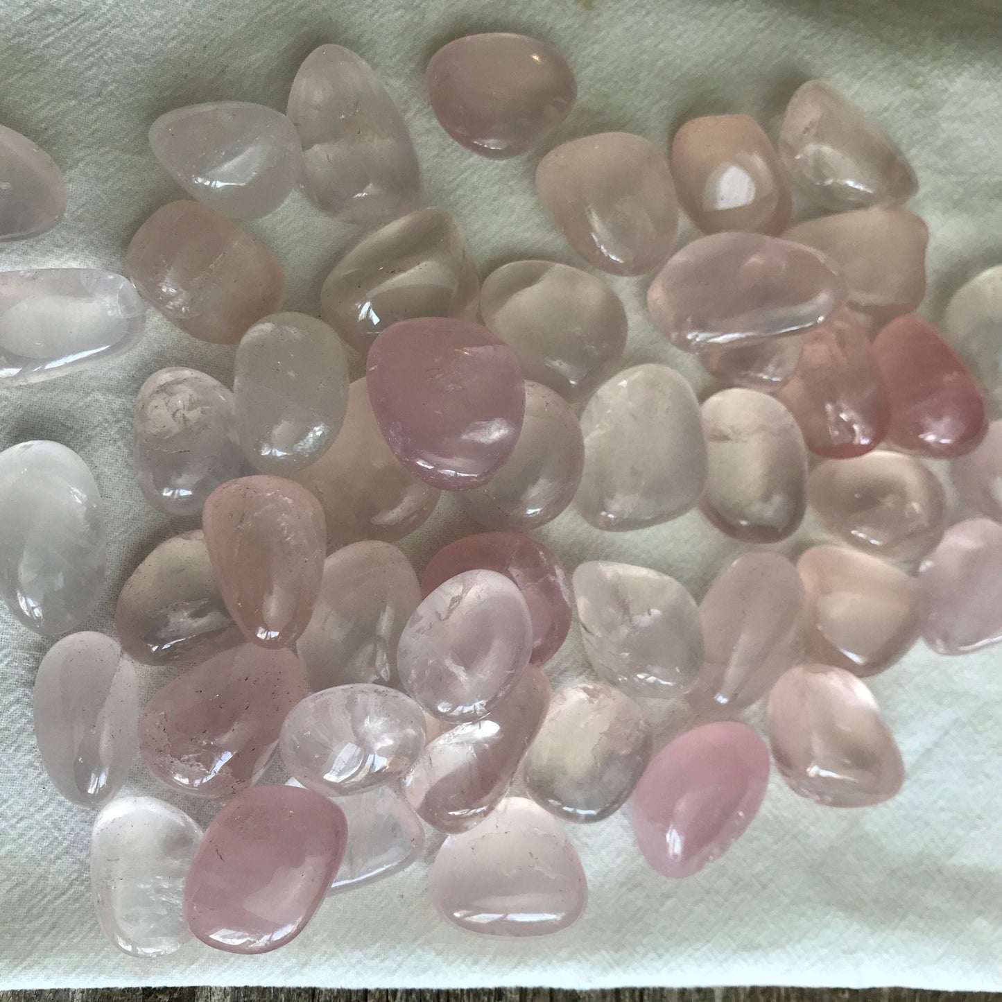 Rose Quartz, Polished Tumbled Crystal (Approx. 3/4" - 1") Polished Stone for the Heart Chakra, for Wire Wrapping or Crystal Grid Supply BIN-1378