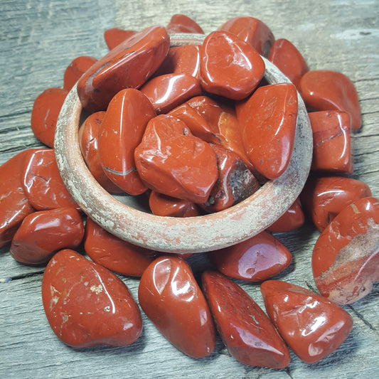 Red Jasper, Polished Tumbled Stone (Approx 3/4" - 1 1/2"), for Wire Wrapping or Crystal Grid Supply 0631