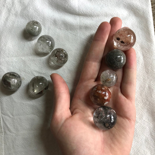 Chlorite Quartz Crystal Sphere (Approx 5/8" - 3/4") Polished Stone Ball, for Crafts or Crystal Grid Supply 1447