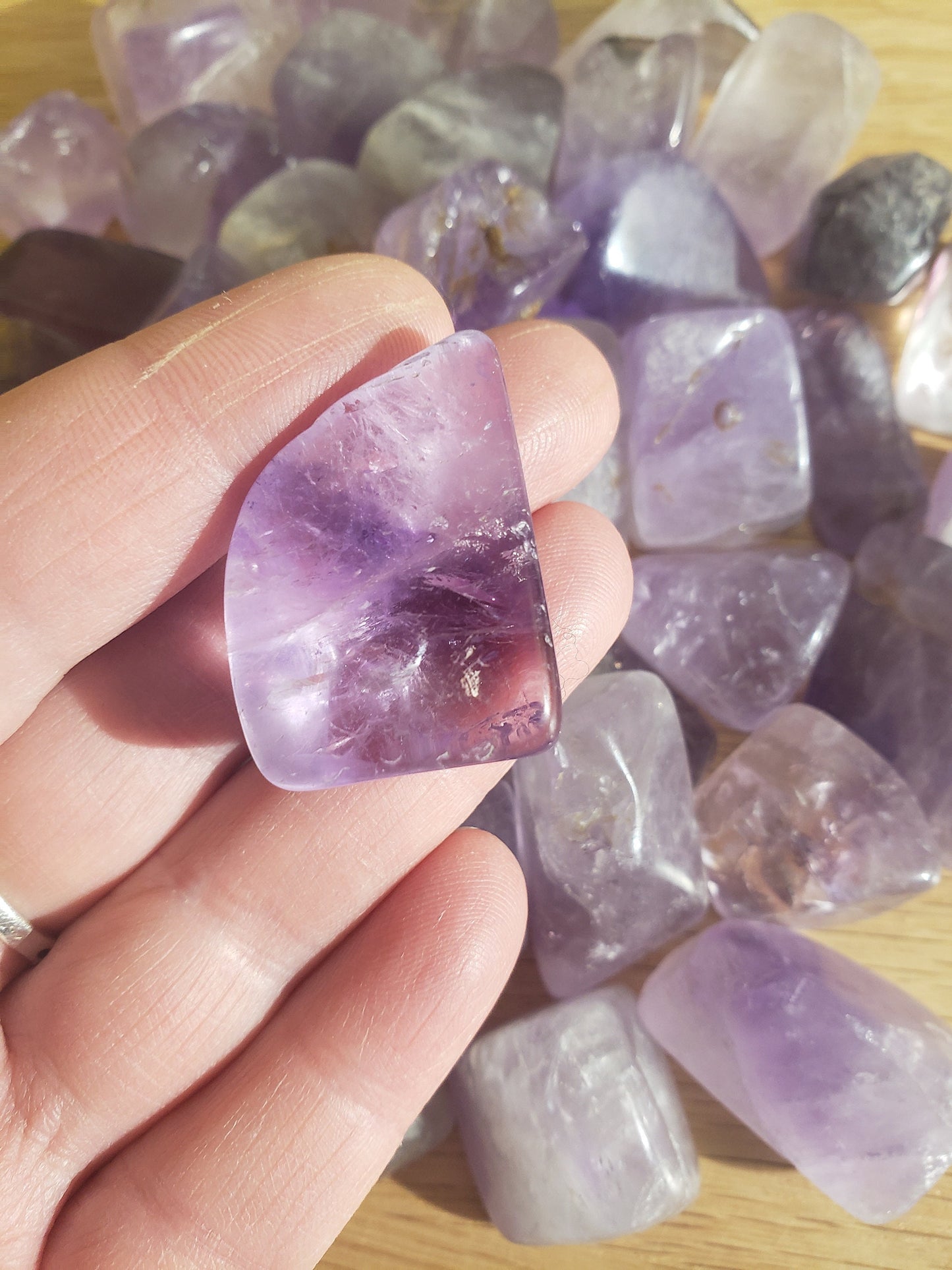 Amethyst, Polished Tumbled Stone (Approx. 1" - 1 1/4" long) BIN-1409