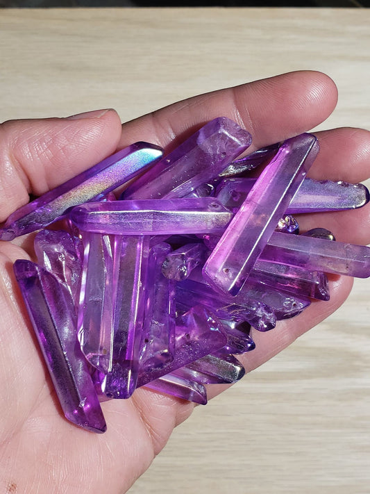 Purple Aura Quartz Point(Approx. 1 1/2" - 2 3/4") 1530 Wire Wrap & Grid Making Supply