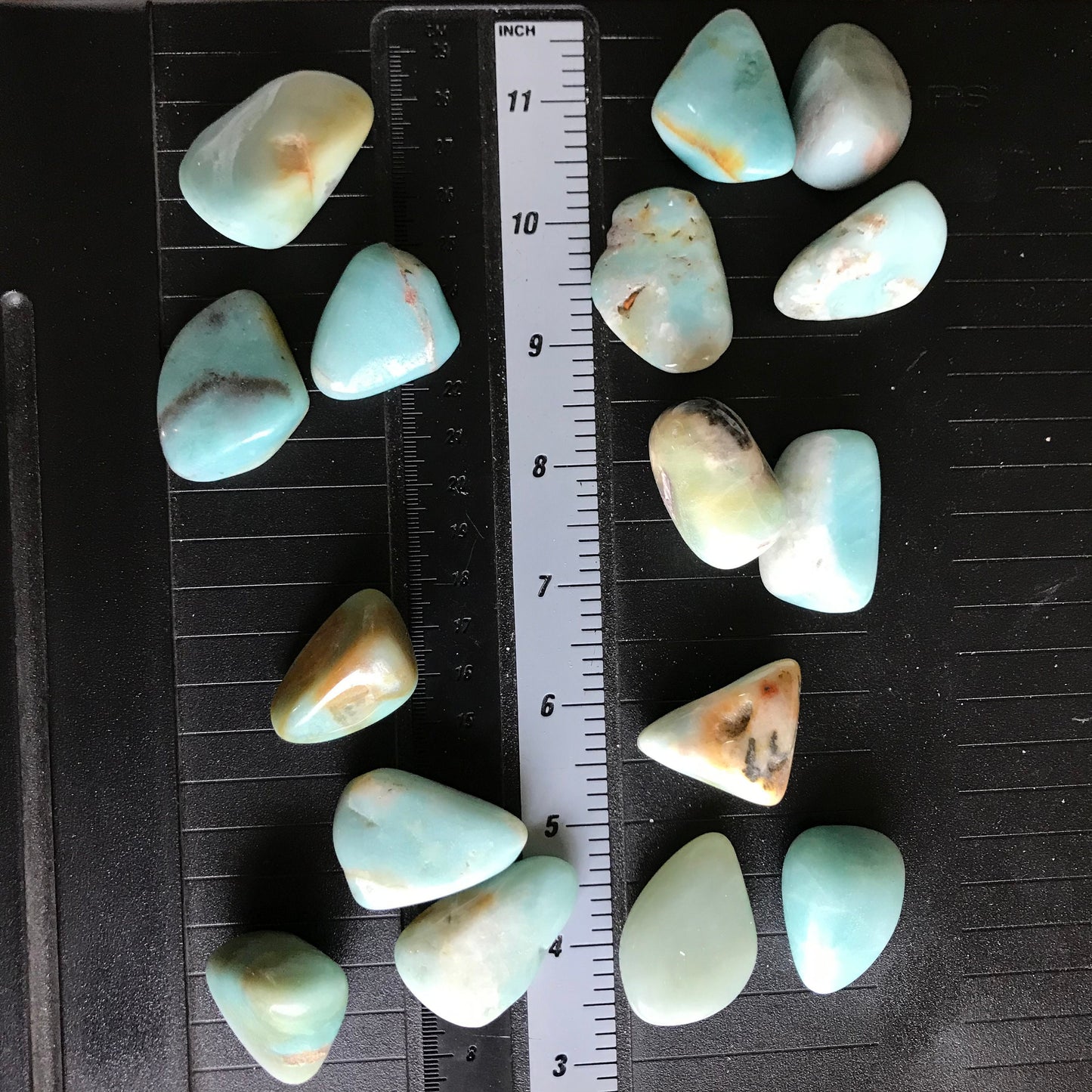 Tumbled Amazonite (Approx 1 1/2") Polished Stone for Crystal Grid, Wire Wrapping or Craft Supply 0715