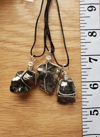 Shungite Wire Wrapped Necklace HOT ITEM, HOT-0003