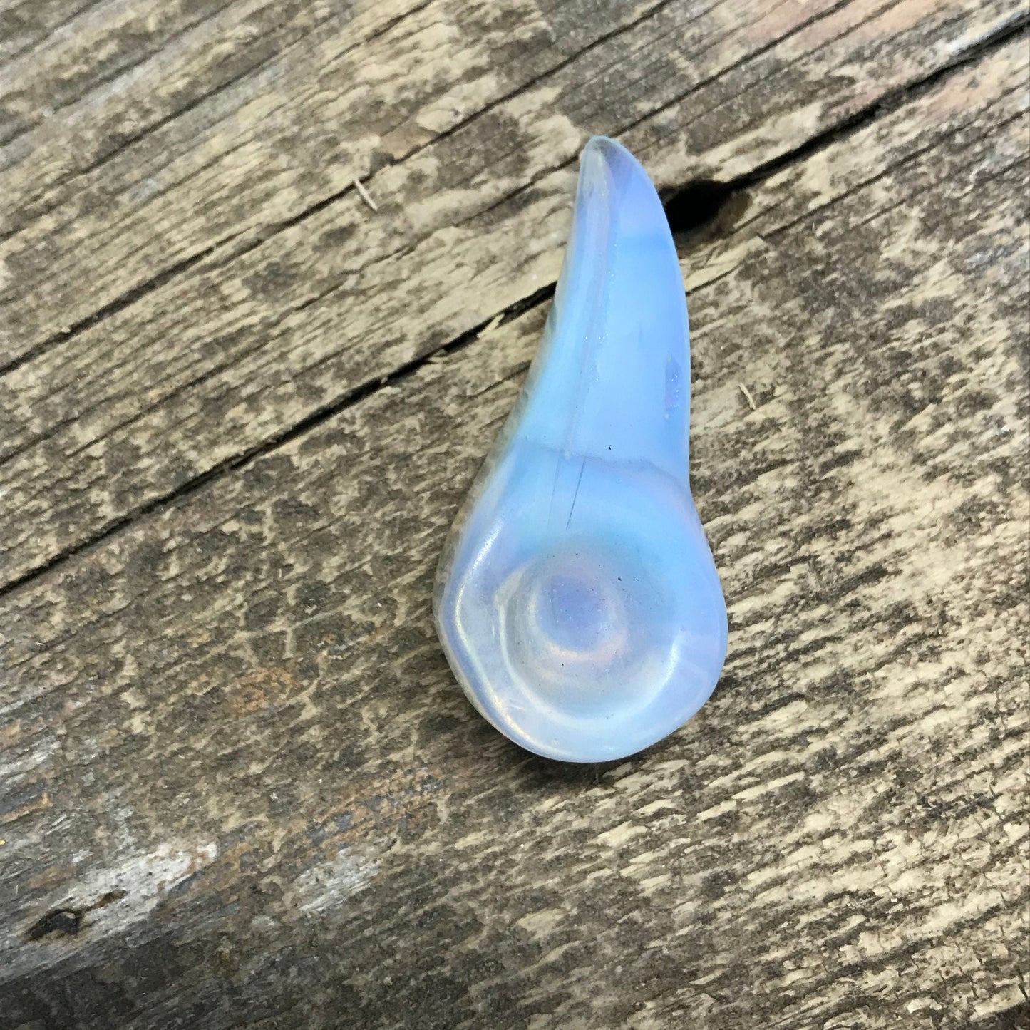 Carved Opalite Raven Skull (Approx. 1 3/4" - 2"), Supply for Crystal Grid, Home Decor or Halloween Wire Wrapping Supply 0994