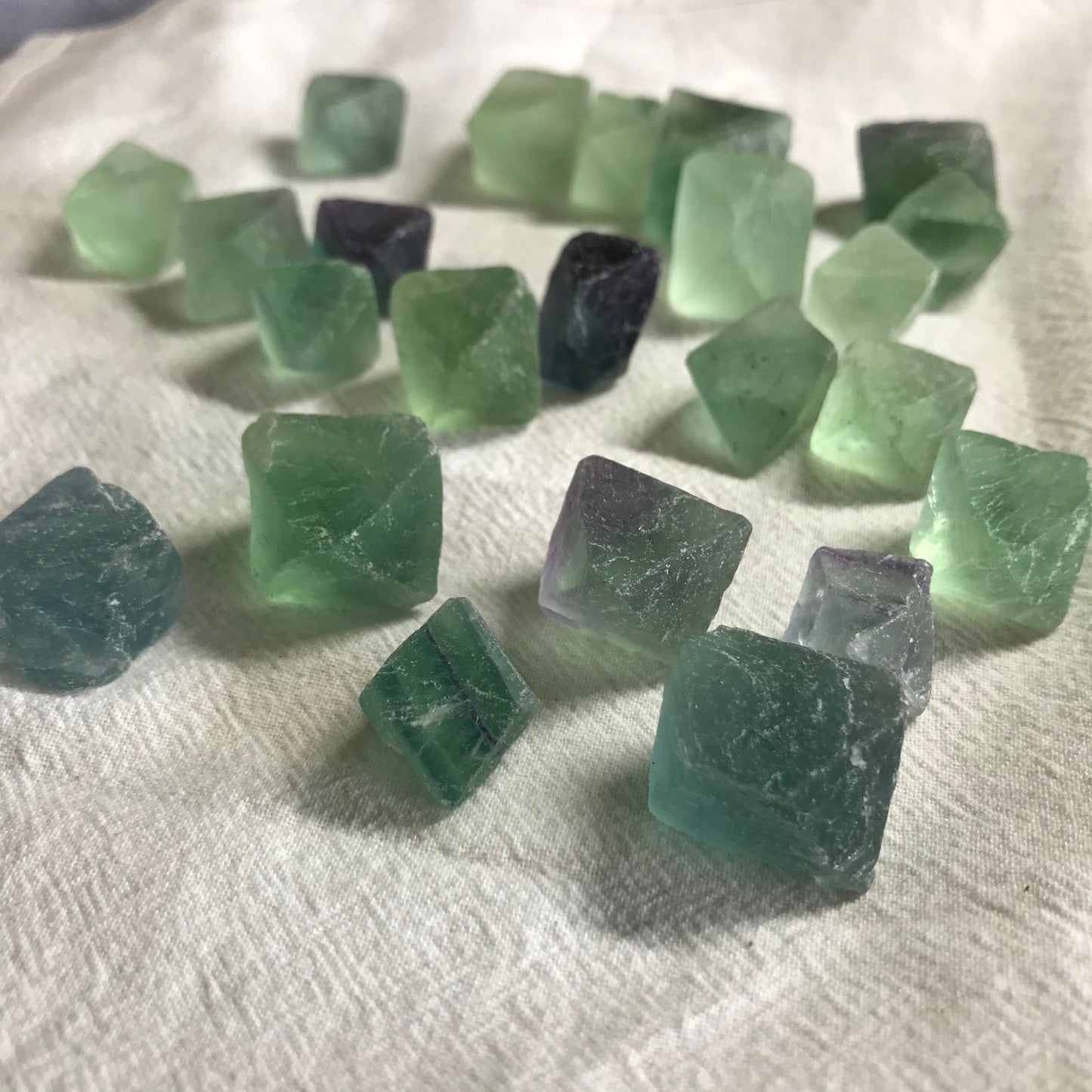 Natural Fluorite Octrahedron Crystal ( Approx 1/2" -3/4") , Calming Stone, Supply for Crystal Grid or Wire Wrapping 1312