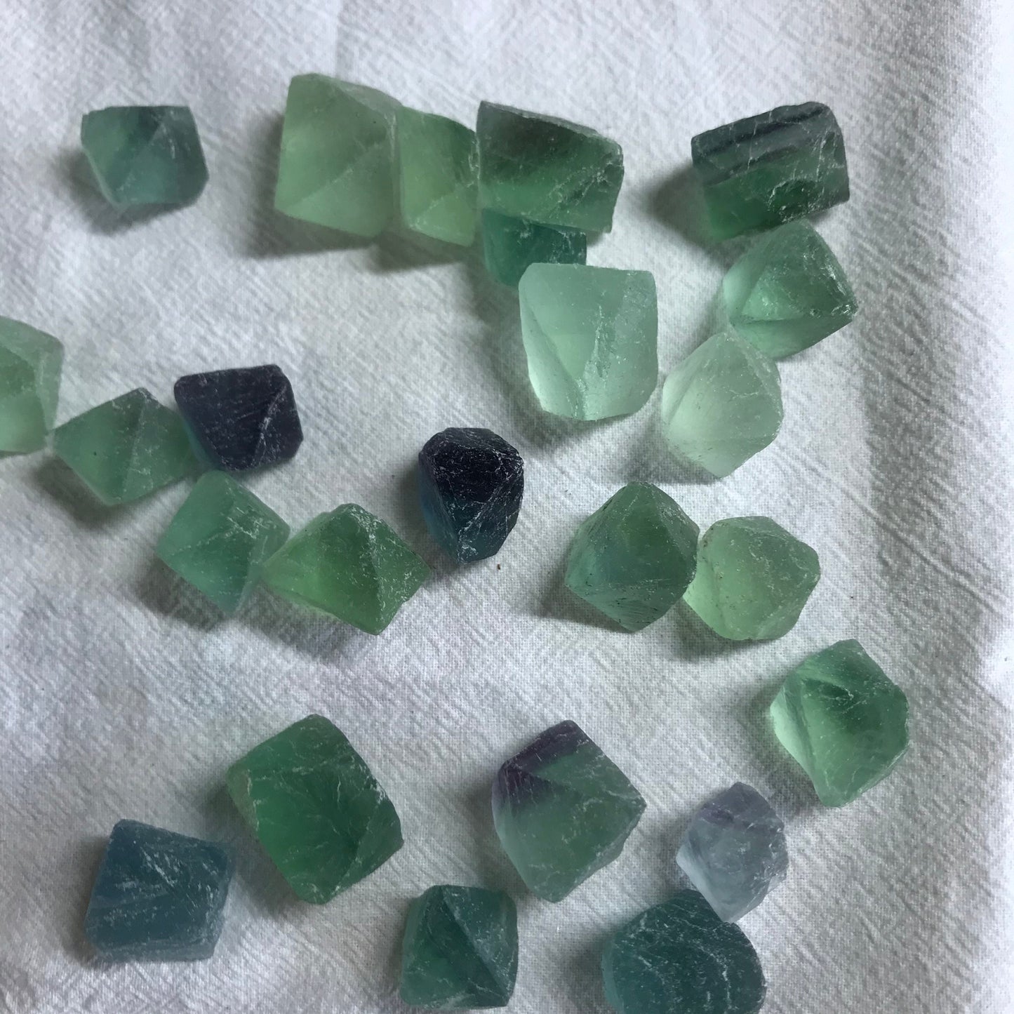 Natural Fluorite Octrahedron Crystal ( Approx 1/2" -3/4") , Calming Stone, Supply for Crystal Grid or Wire Wrapping 1312