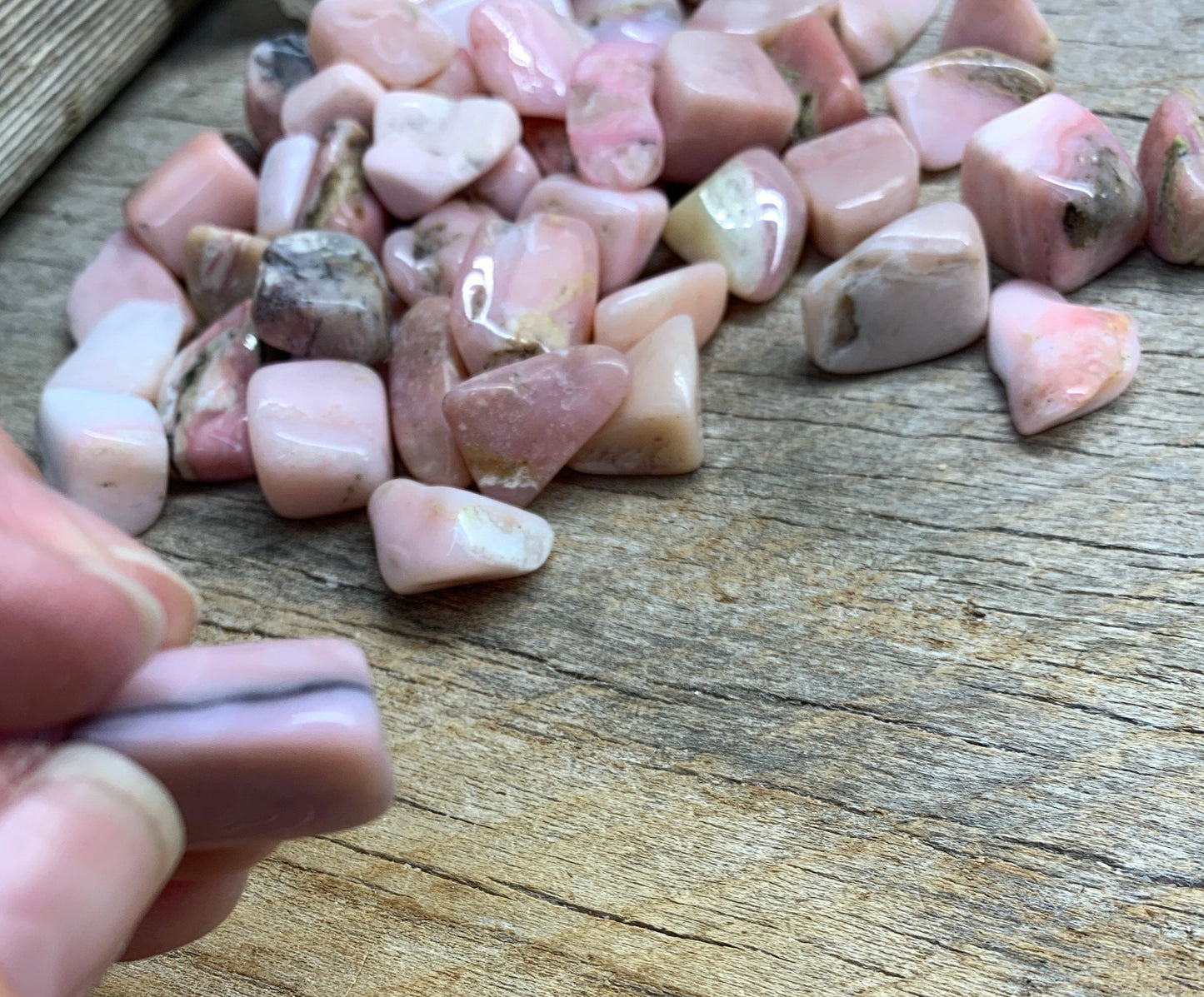 Pink Opal Tumbled Stone BIN-1427 (Approx. 3/4”- 1”)