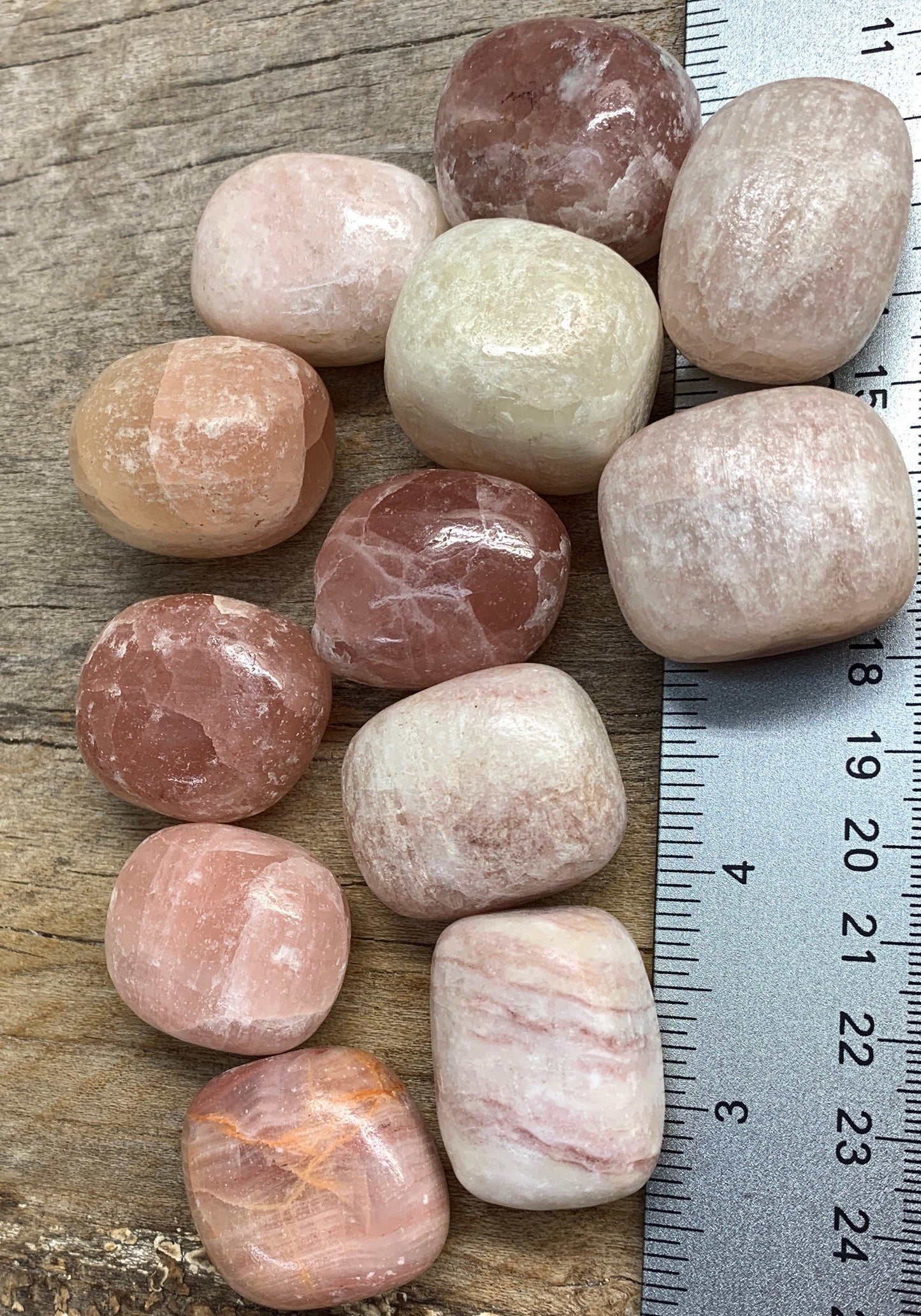 Rose Calcite Tumbled Stone 0657 Approx. 1 1/4”- 1 1/2”