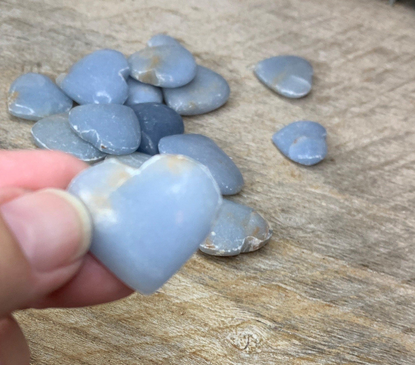 Angelite Heart, Natural, Beautiful (Approx. 3/4”- 1 1/4”) 0584