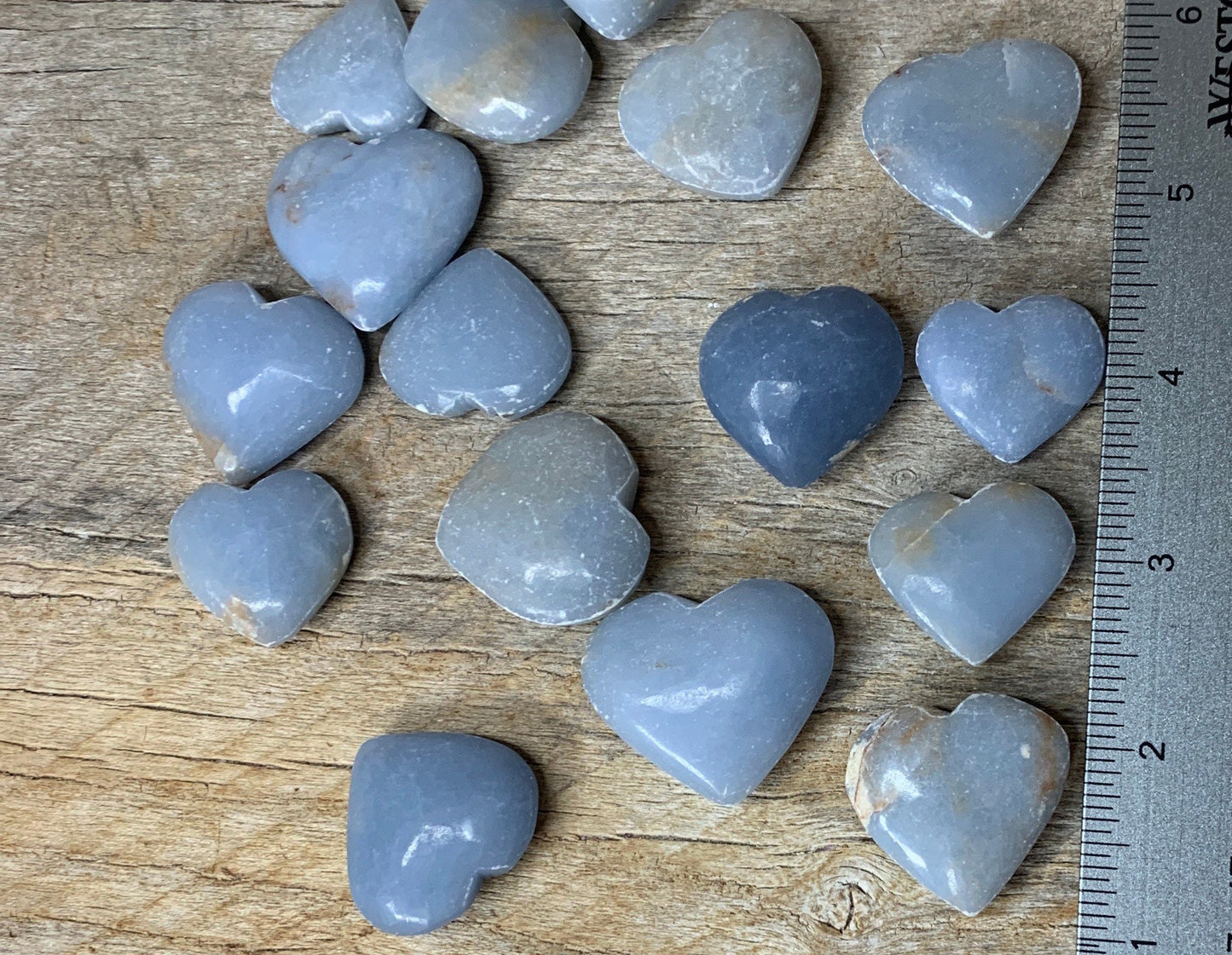 Angelite Heart, Natural, Beautiful (Approx. 3/4”- 1 1/4”) 0584