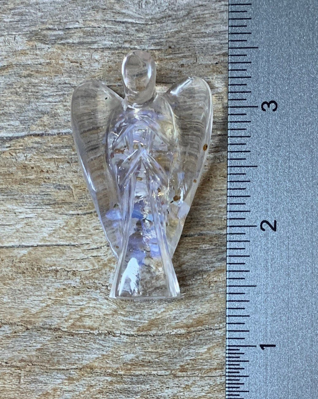 Opalite Orgonite Angel Figurine 0181 (Crystals Imbedded in Resin)