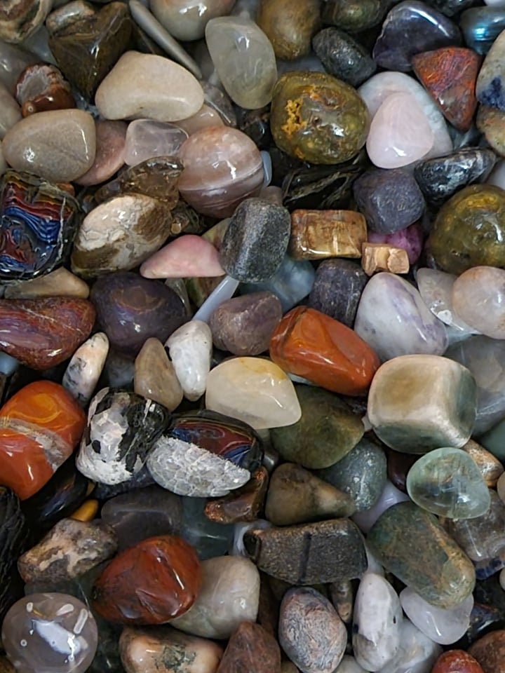 Surprise Stone from Assorted Mix of Polished Stones, One Stone (Approx 1/2" - 1" long) Wire Wrapping or Crystal Grid Supply BIN-1460