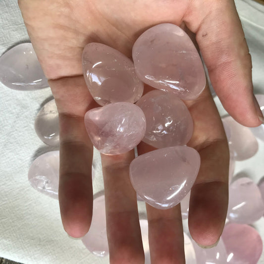 Rose Quartz, Polished Tumbled Crystal (Approx 1 1/4")  Polished Stone for the Heart Chakra, for Wire Wrapping or Crystal Grid 0635