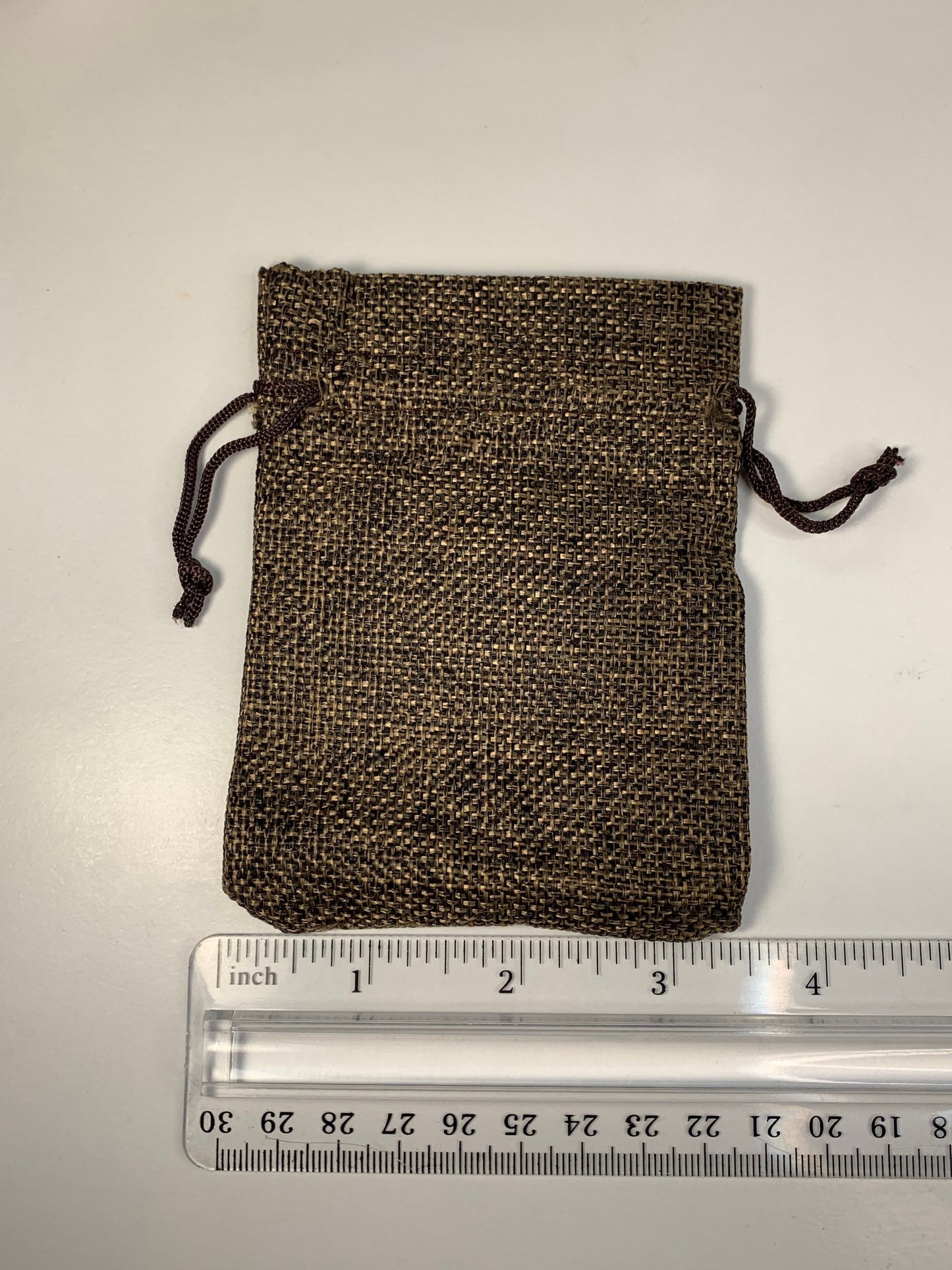 Coffee Brown Burlap Drawstring Bag (Approx. 3 1/2" x 4 1/4") BAG-0011