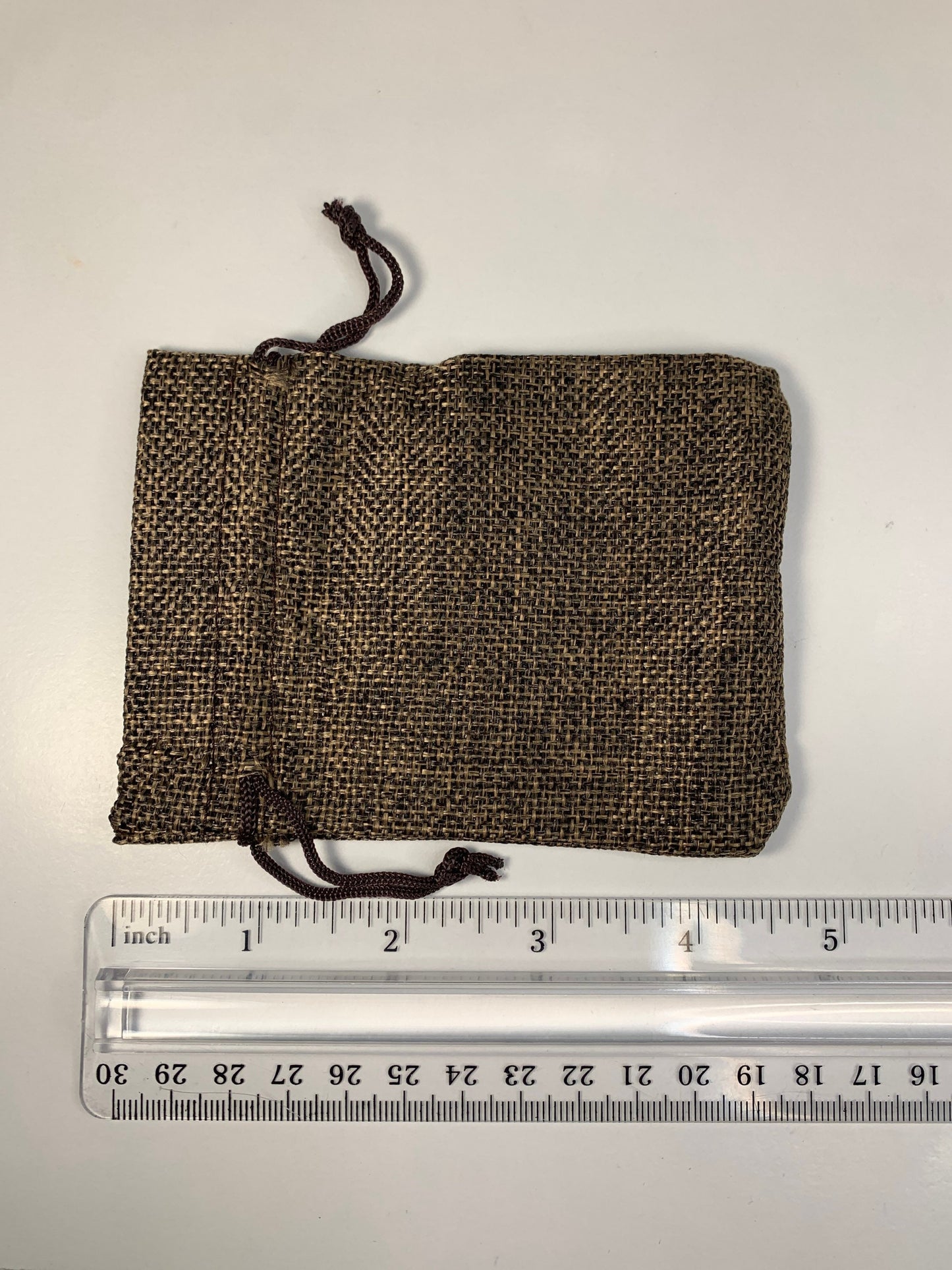 Coffee Brown Burlap Drawstring Bag (Approx. 3 1/2" x 4 1/4") BAG-0011