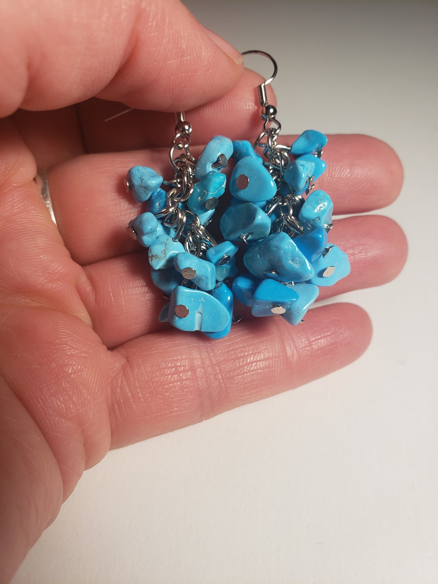 Blue Howlite Earrings, Healing Crystals, Beautiful EAR-0008