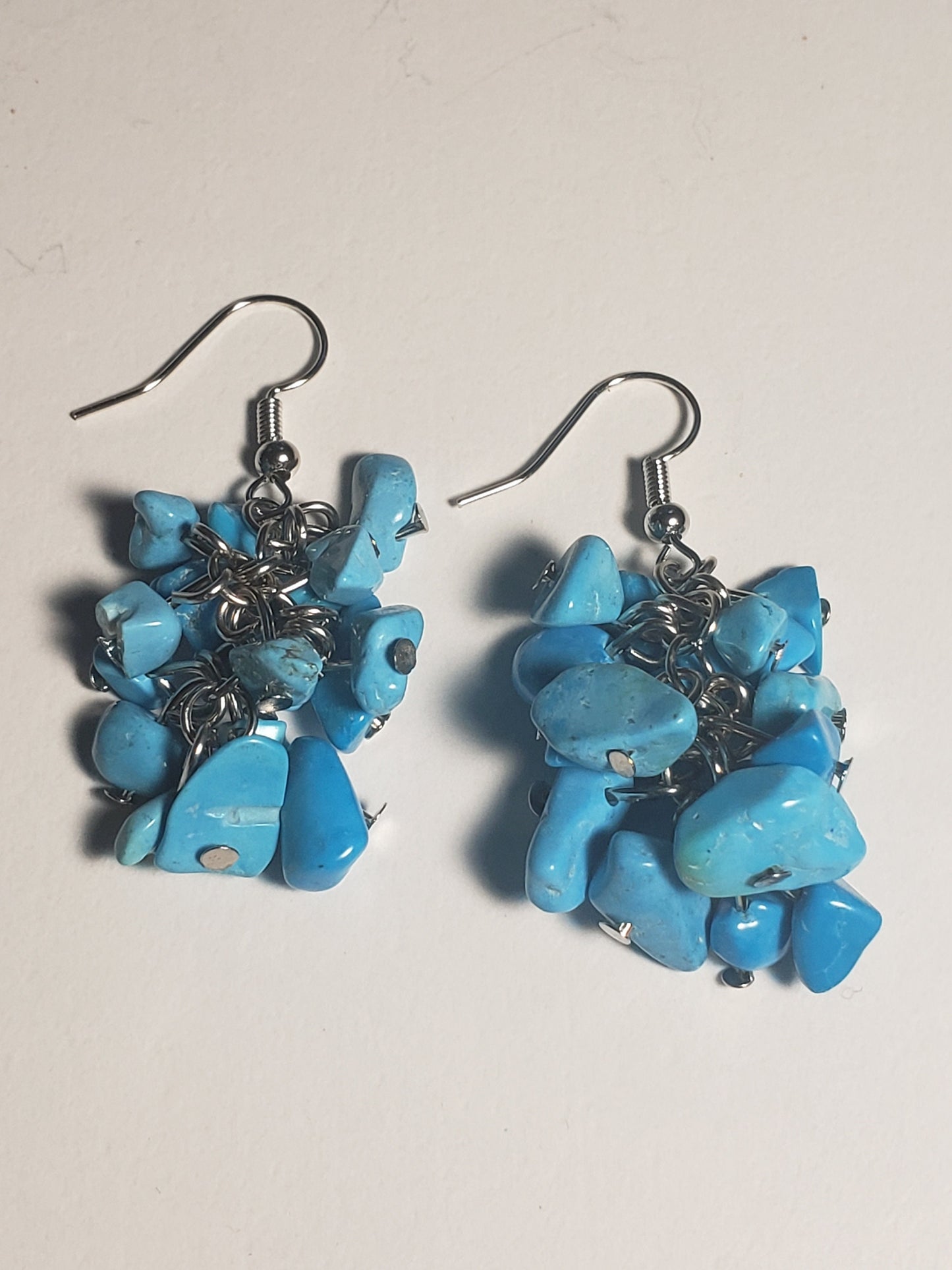 Blue Howlite Earrings, Healing Crystals, Beautiful EAR-0008