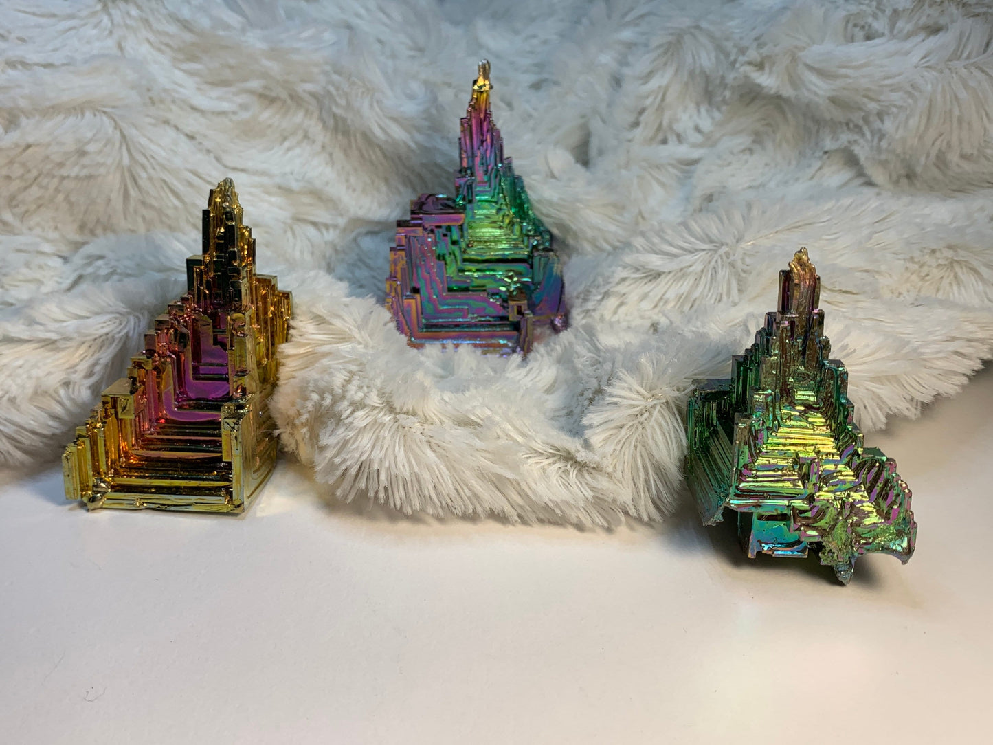 Bismuth Crystal, Beautiful Tower, Rainbow Sheen 1252