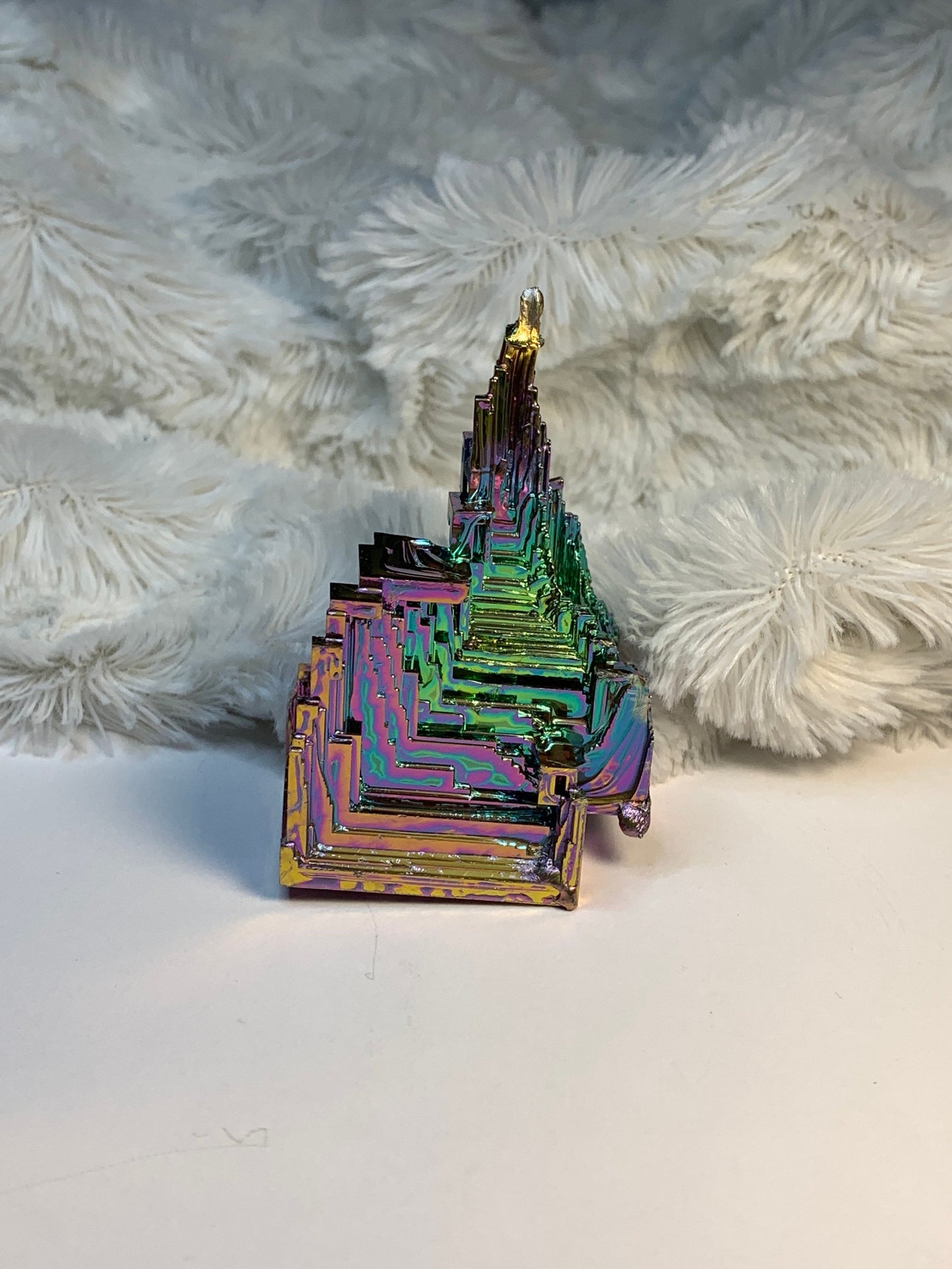 Bismuth Crystal, Beautiful Tower, Rainbow Sheen 1252