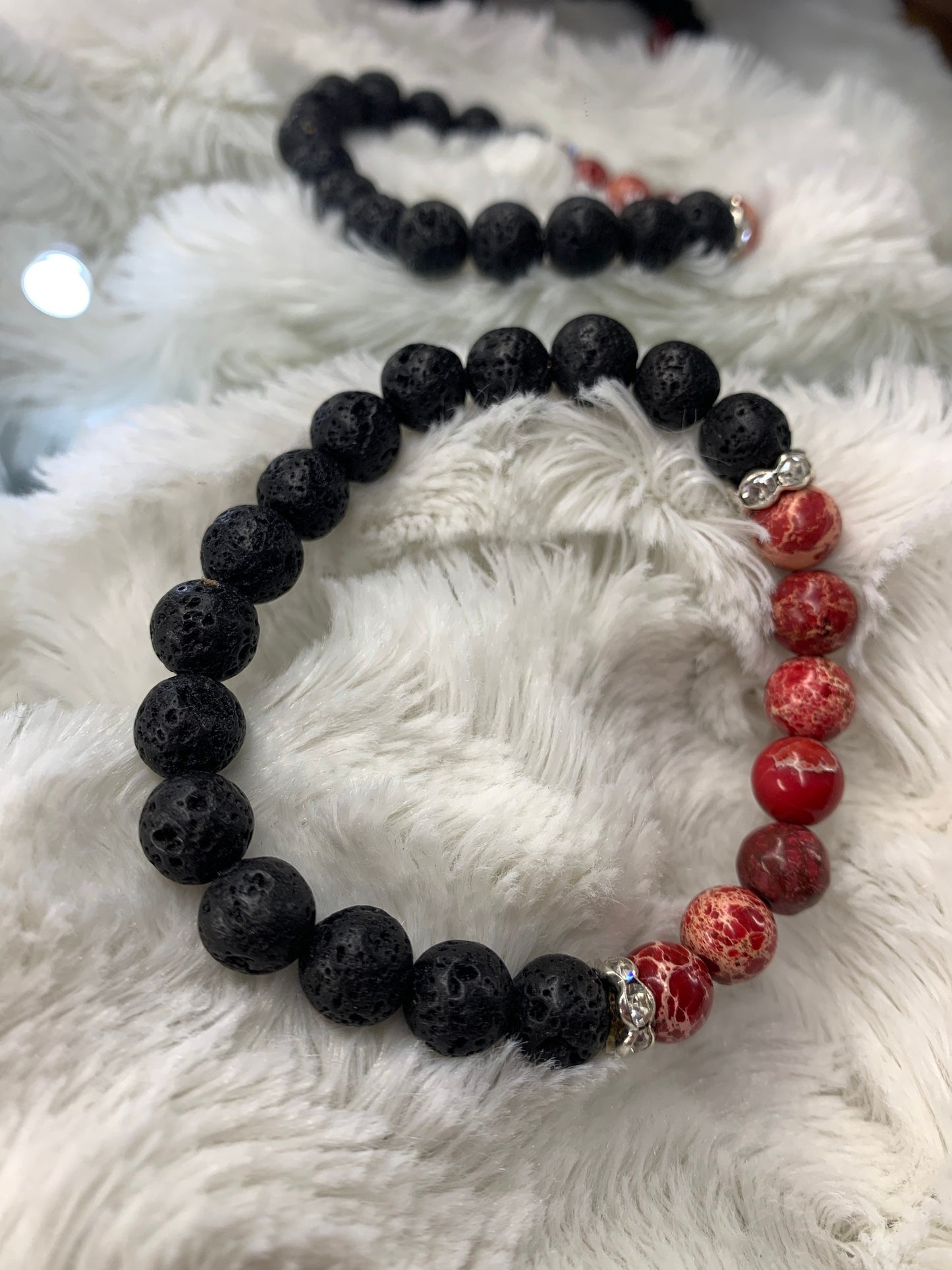 Red Howlite Lava Bracelet.     BRC-0016