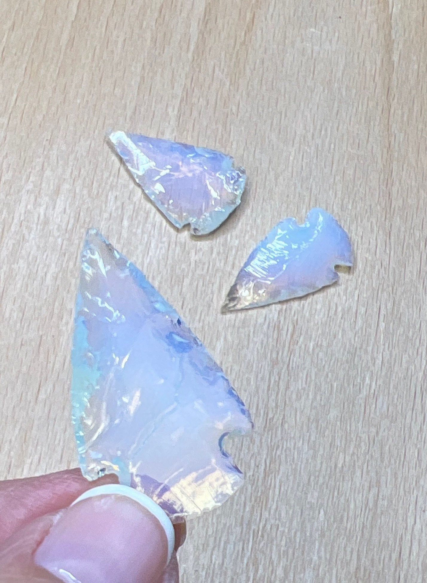 Opalite Knapped Arrowhead 1357 (Synthetic) Approx. 1 1/4”- 1 5/8”