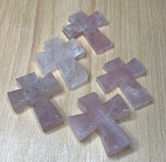 Rose Quartz Cross 0959 Approx. 2”