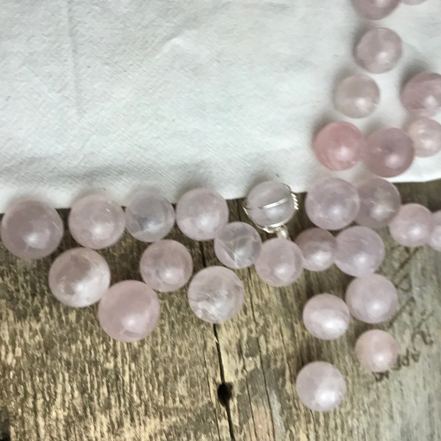 Rose Quartz, Polished Crystal Spheres (Approx. 1/2") Polished Stone for the Heart Chakra, for Wire Wrapping or Crystal Grid Supply 0316