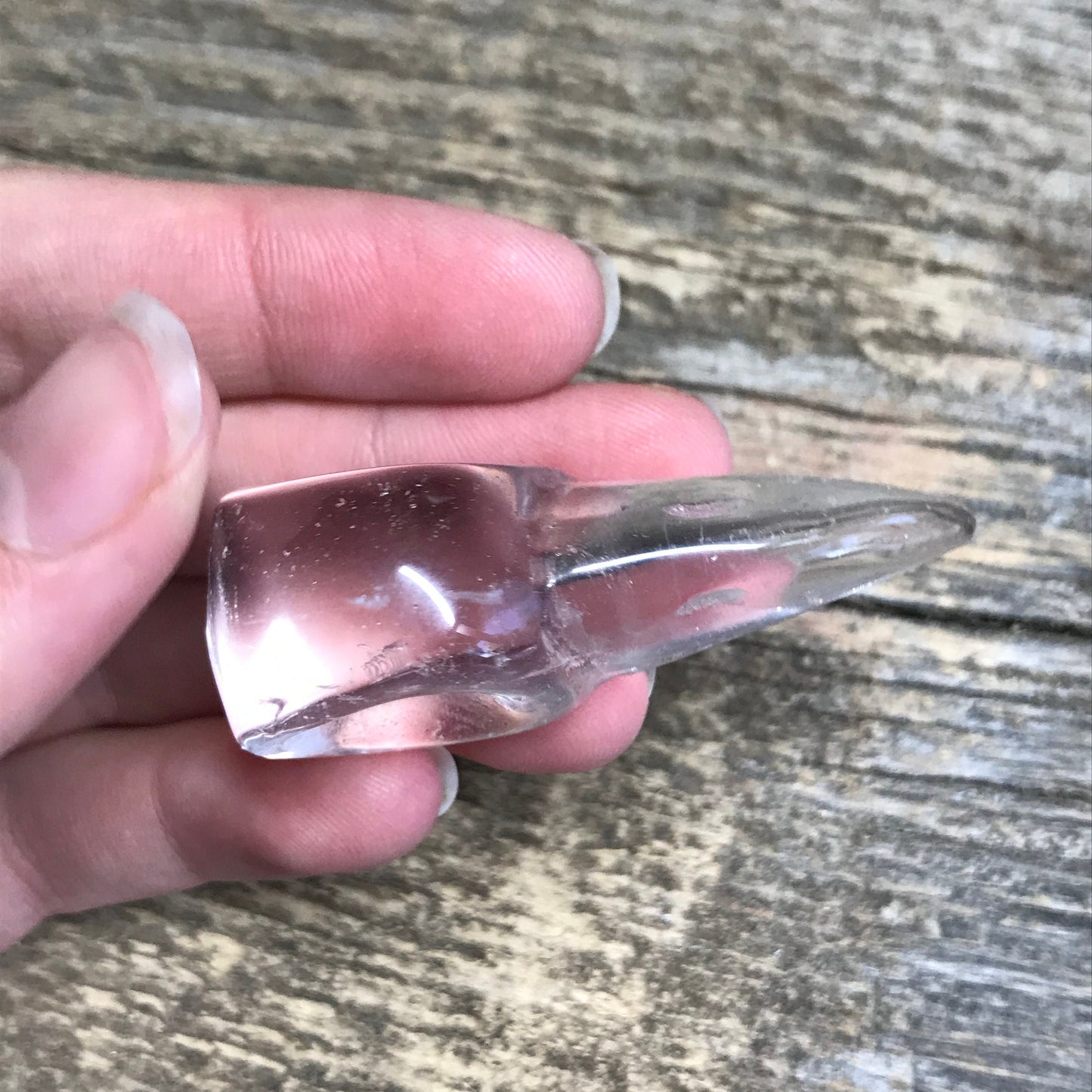 Carved Quartz Raven Skull (Approx. 1 3/4" - 2"), Supply for Crystal Grid, Home Decor or Halloween Crafts 0061