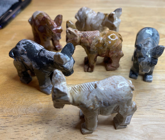 Donkey Carved Soapstone (Approx. 2 3/4”) 0788