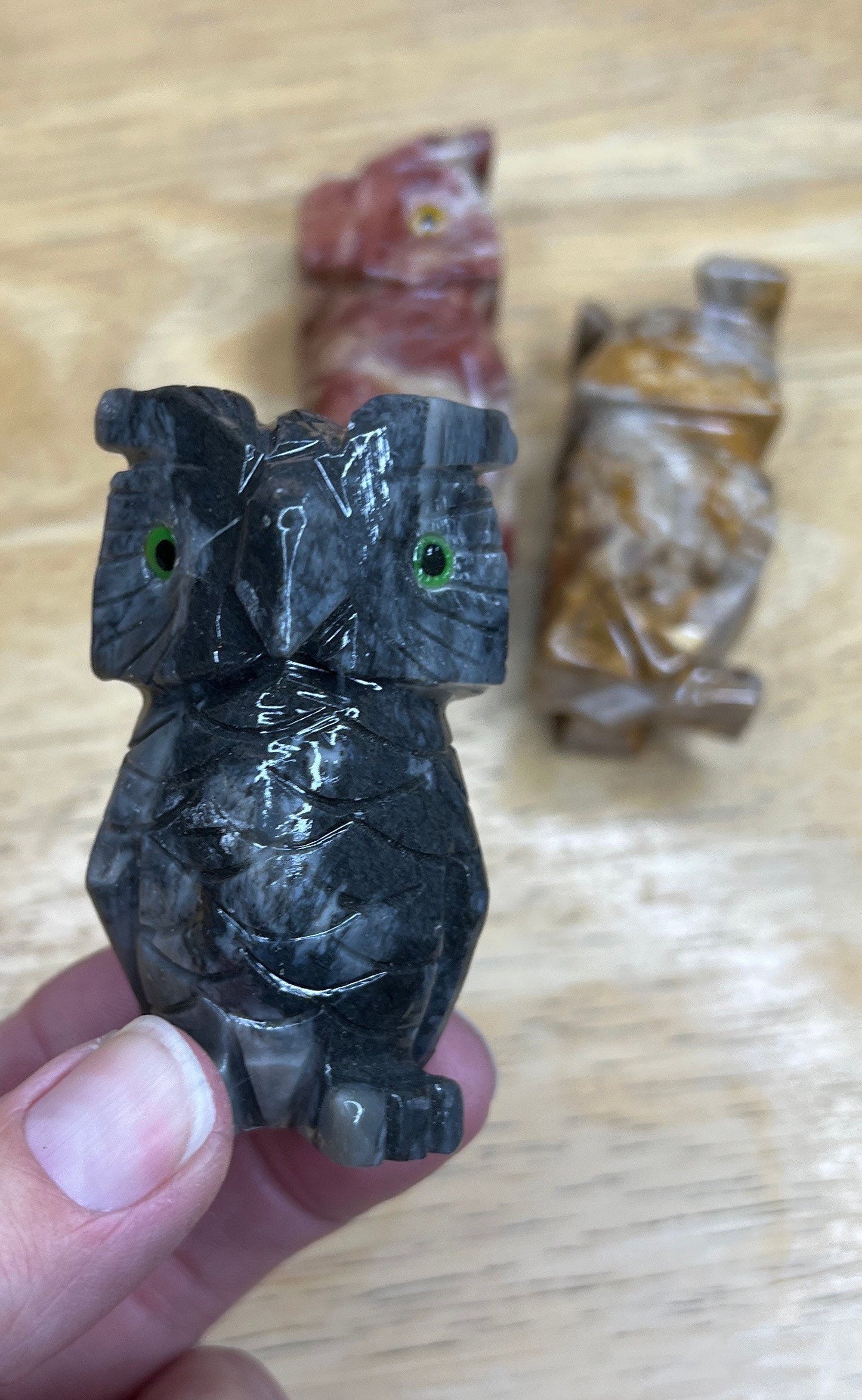 Owl Carved Soapstone (Approx. 2 3/4”) 0324