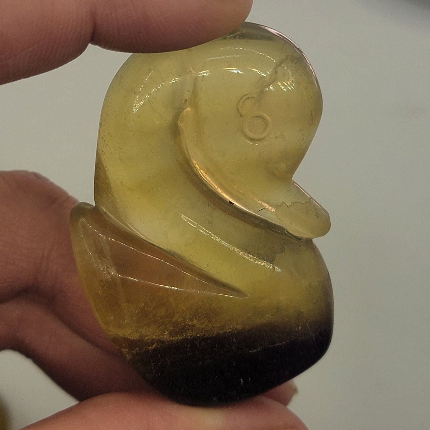 Yellow Fluorite Swan Carving (Approx. 1 5/8" - 2 1/2") 0067