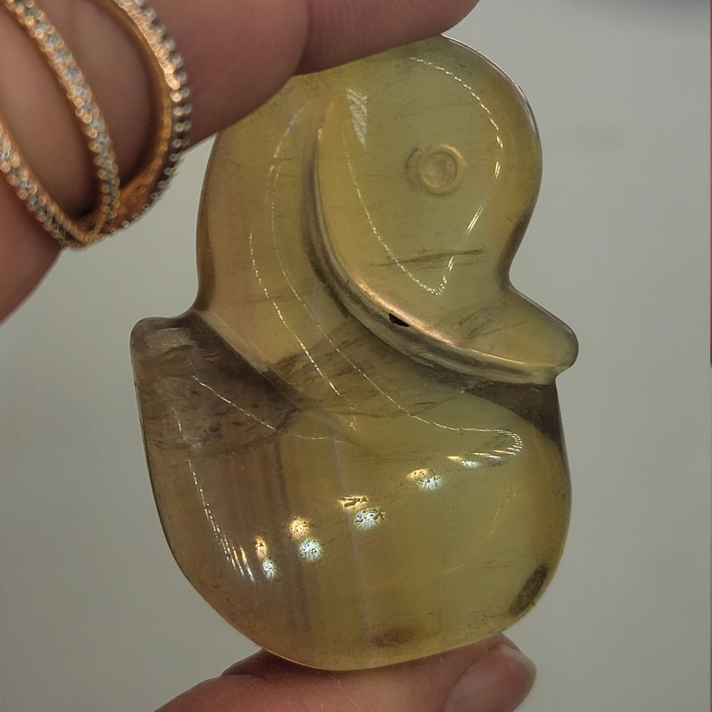 Yellow Fluorite Swan Carving (Approx. 1 5/8" - 2 1/2") 0067