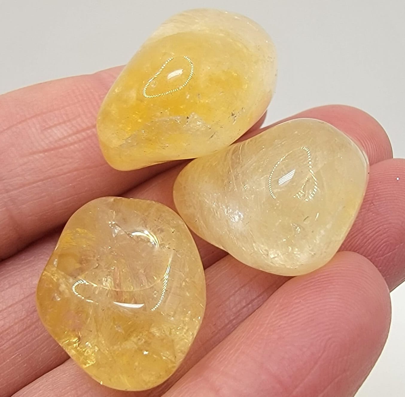 Citrine, Polished Tumbled Crystal (Approx. 5/8" - 1") Yellow Stone, for Wire Wrapping or Crystal Grid Supply BIN-1294