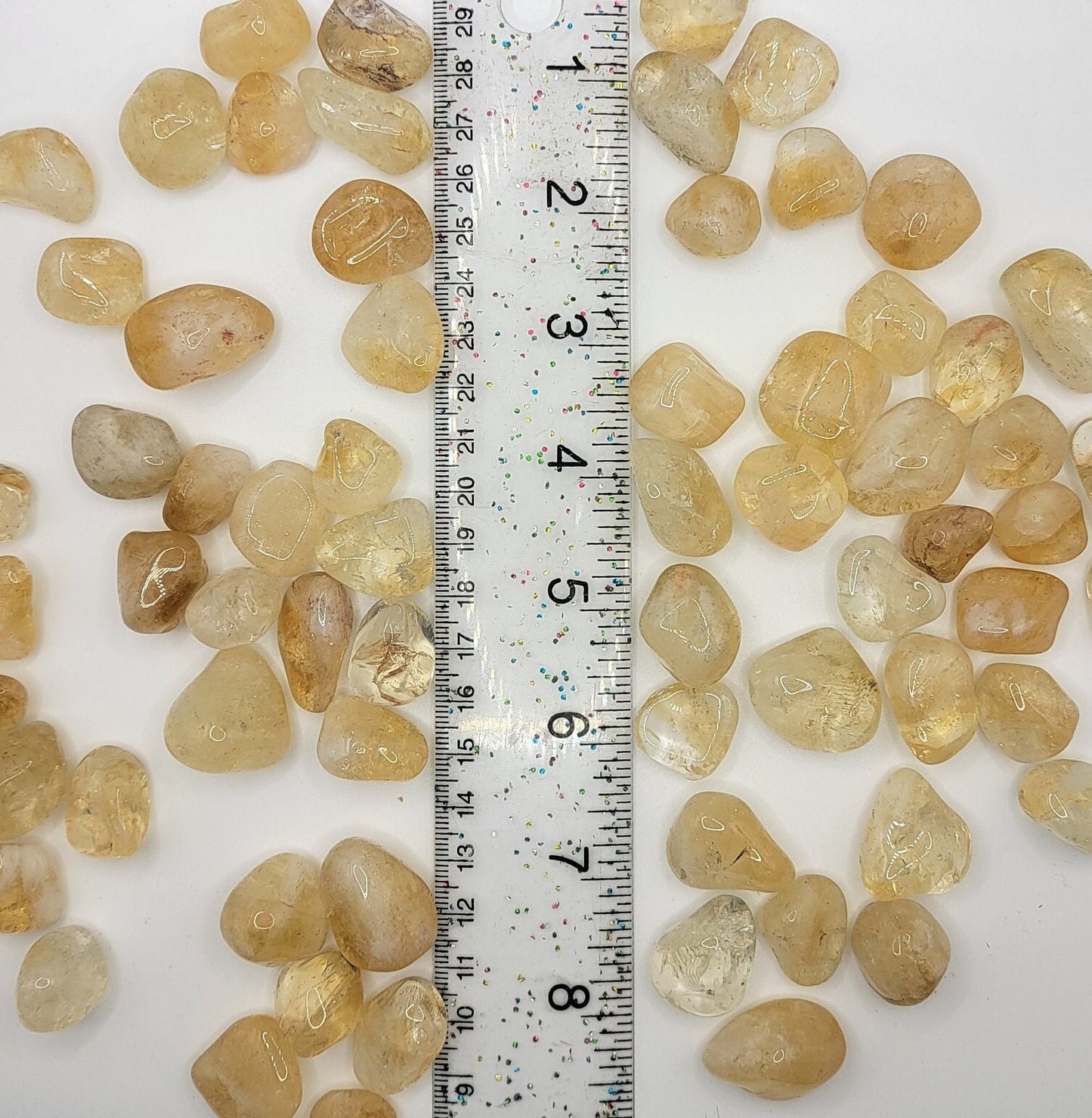 Citrine, Polished Tumbled Crystal (Approx. 5/8" - 1") Yellow Stone, for Wire Wrapping or Crystal Grid Supply BIN-1294