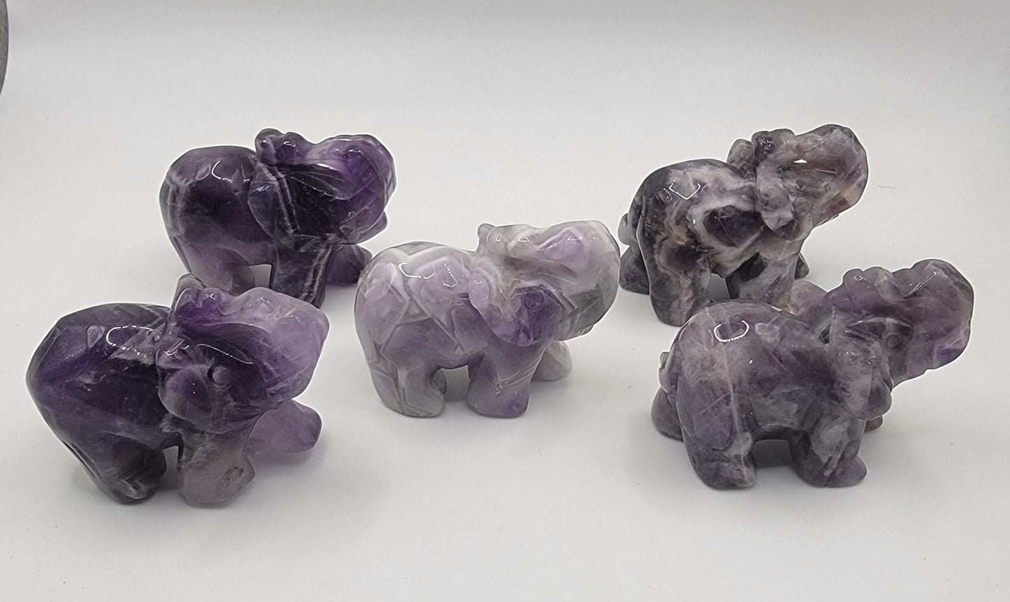 Amethyst Carved Elephant (Approx. 2") 0983