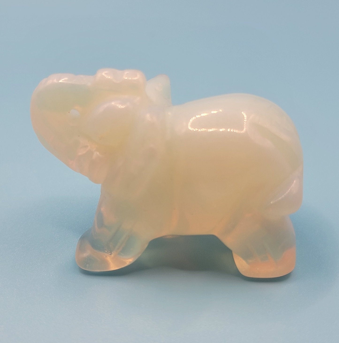 Opalite Carved Elephant (Approx. 2") 0079