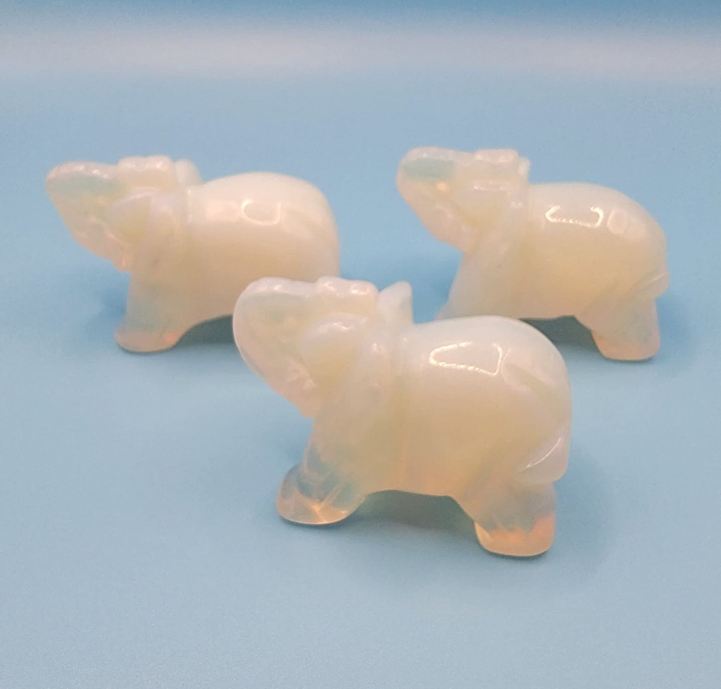 Opalite Carved Elephant (Approx. 2") 0079