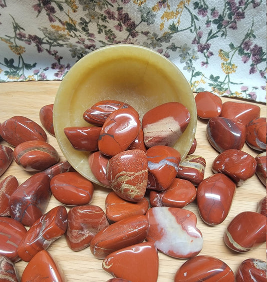 Red Jasper, Large, Polished Tumbled Stone (Approx. 1 1/2" - 2"), for Wire Wrapping or Crystal Grid Supply BIN-1385