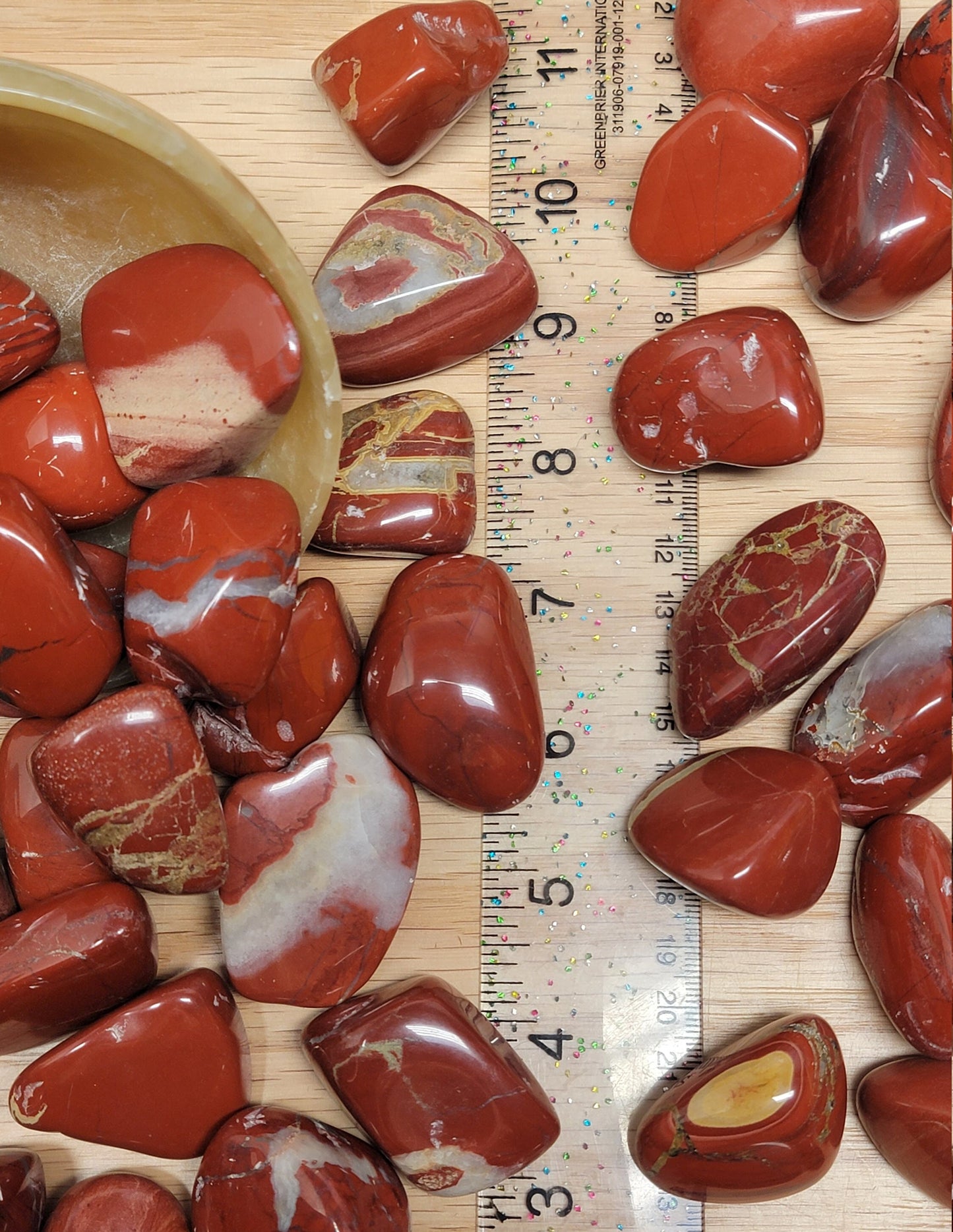 Red Jasper, Large, Polished Tumbled Stone (Approx. 1 1/2" - 2"), for Wire Wrapping or Crystal Grid Supply BIN-1385