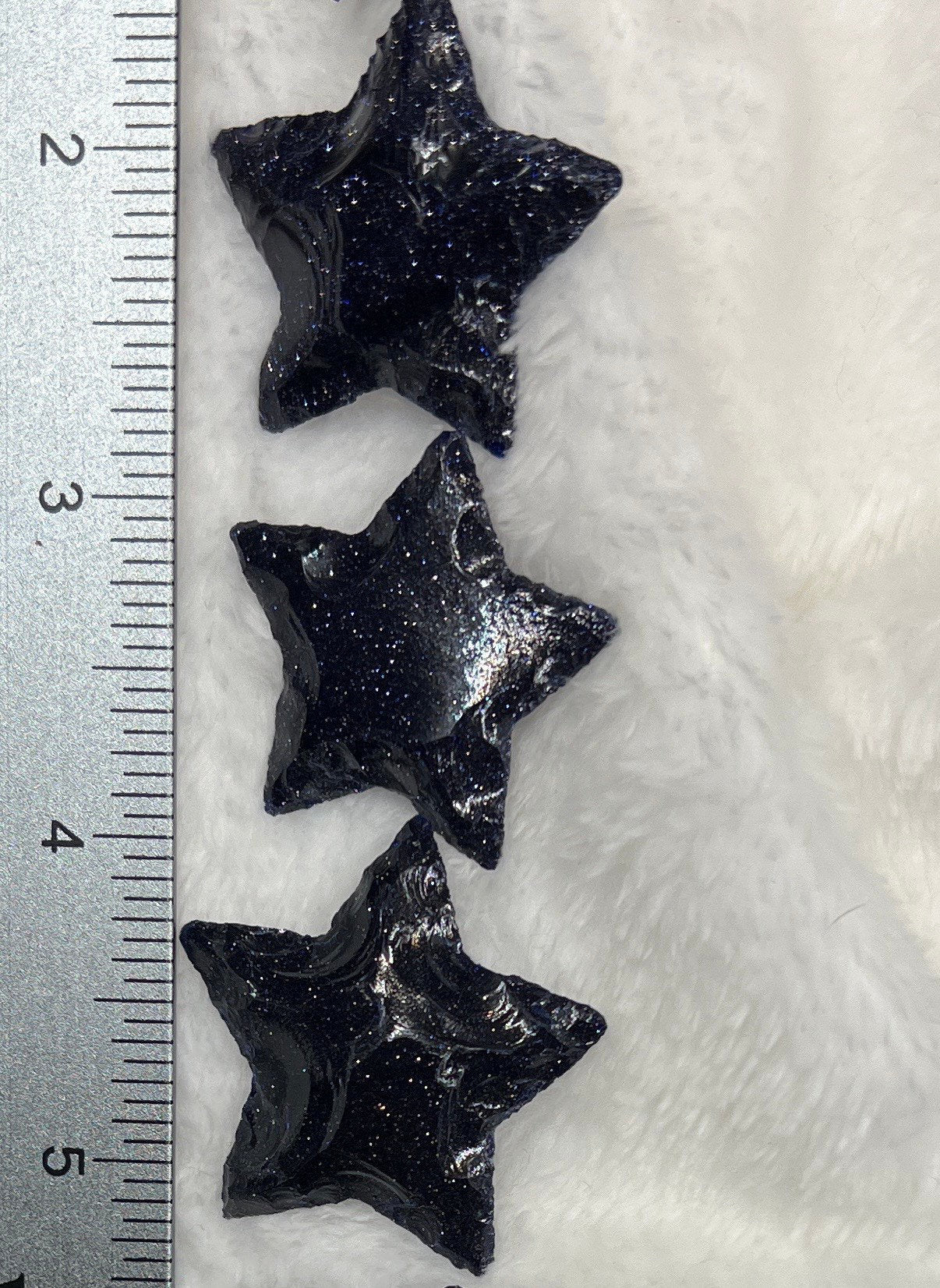 Blue Goldstone Knapped Star 1349 (Approx. 1 1/4" - 1 1/2”)