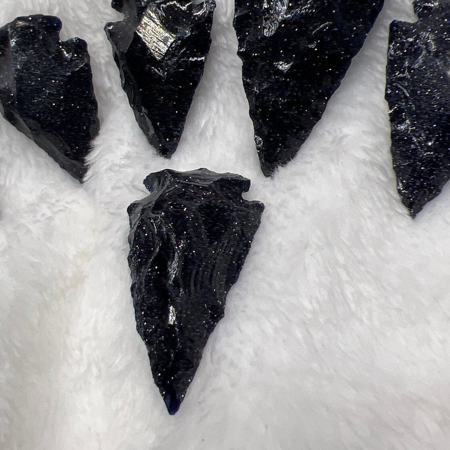 Blue Goldstone Knapped Arrowhead 1333 (Approx. 1 1/4" - 1 1/2”)