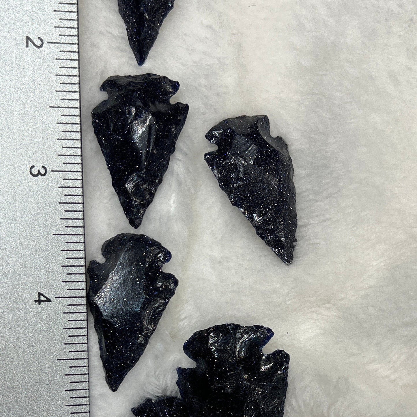 Blue Goldstone Knapped Arrowhead 1333 (Approx. 1 1/4" - 1 1/2”)