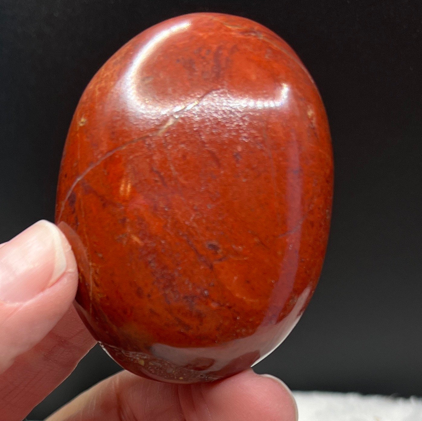 Red Jasper Palm Stone 1564 (Approx. 2”- 2 3/4”)