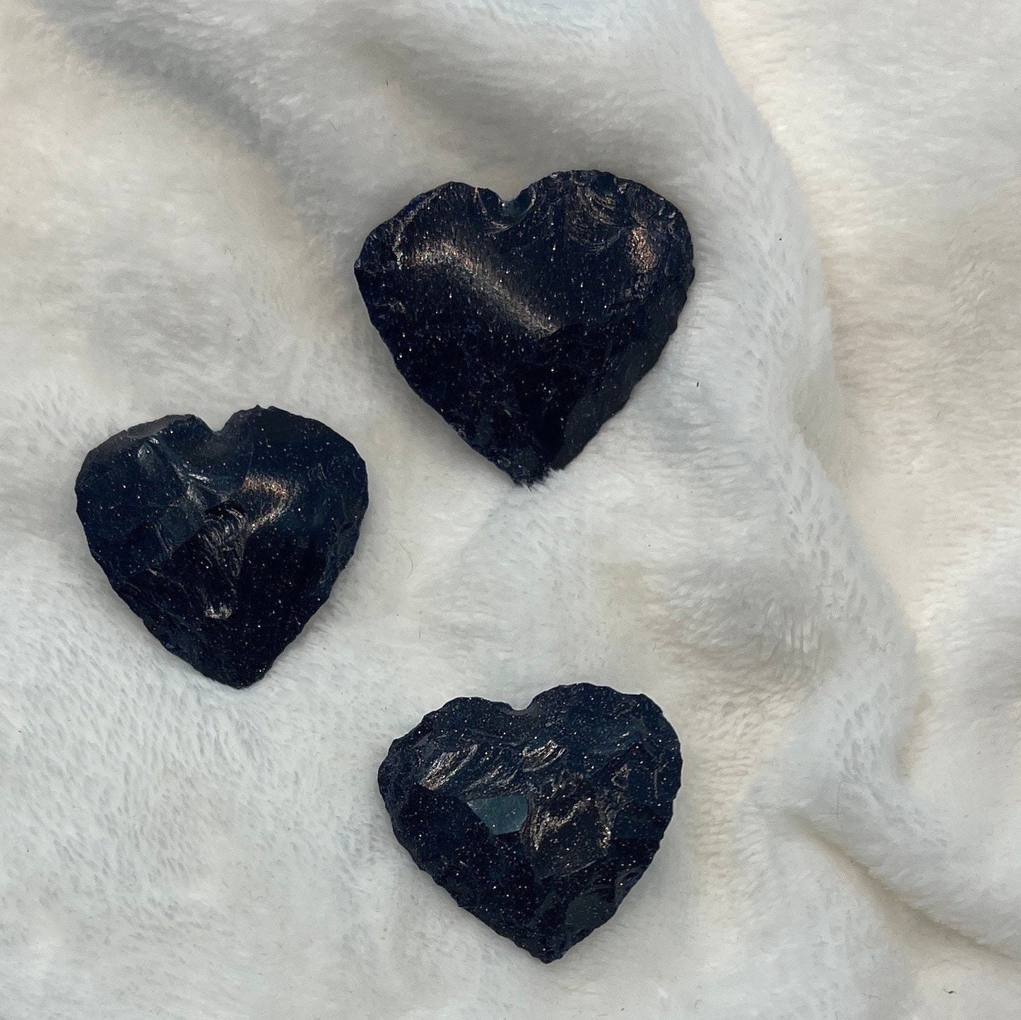 Blue Goldstone Knapped Heart (Approx. 1 1/4" - 1 1/2") 1332