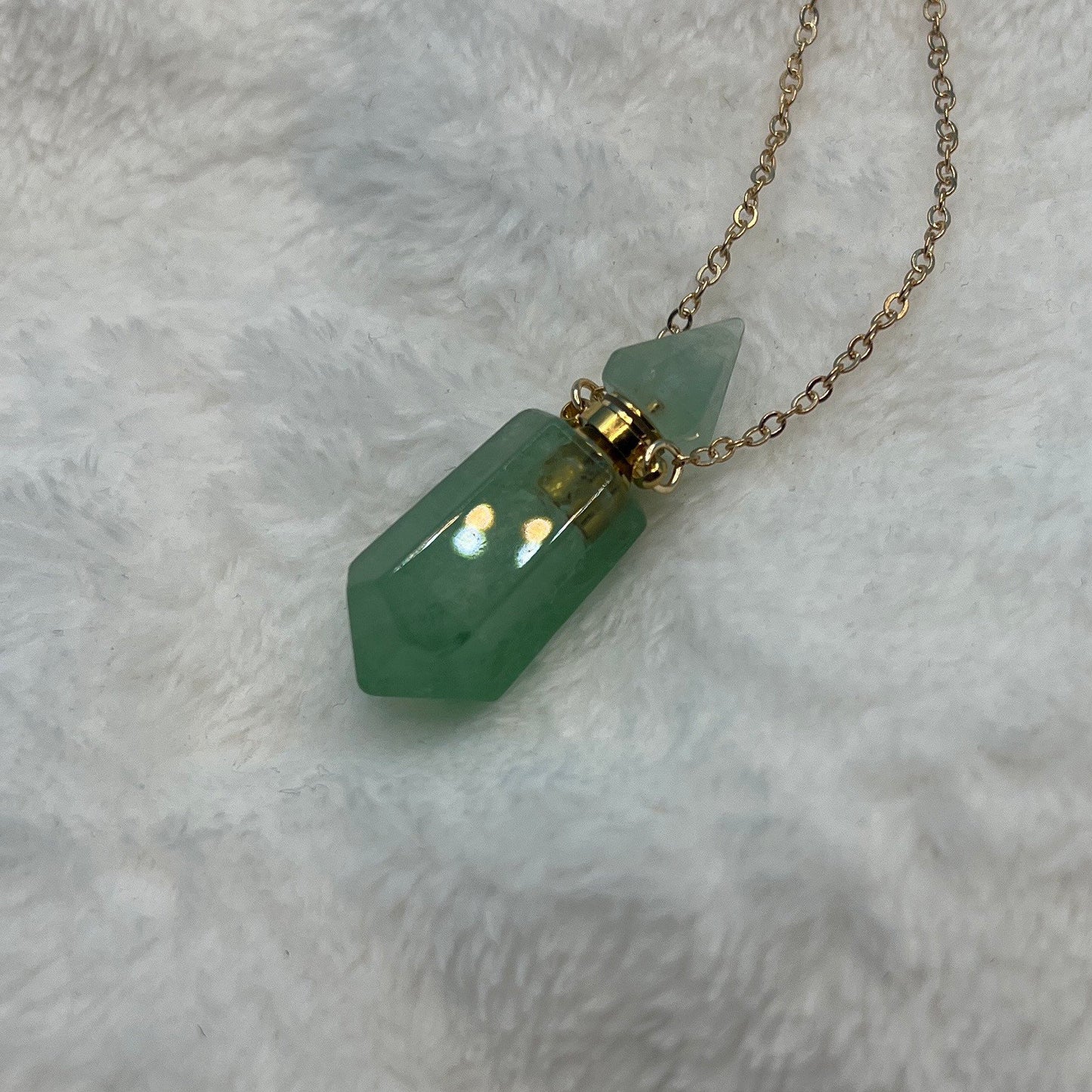 Green Aventurine Faceted Potion Bottle Necklace with Screw On Cap NCK-2644