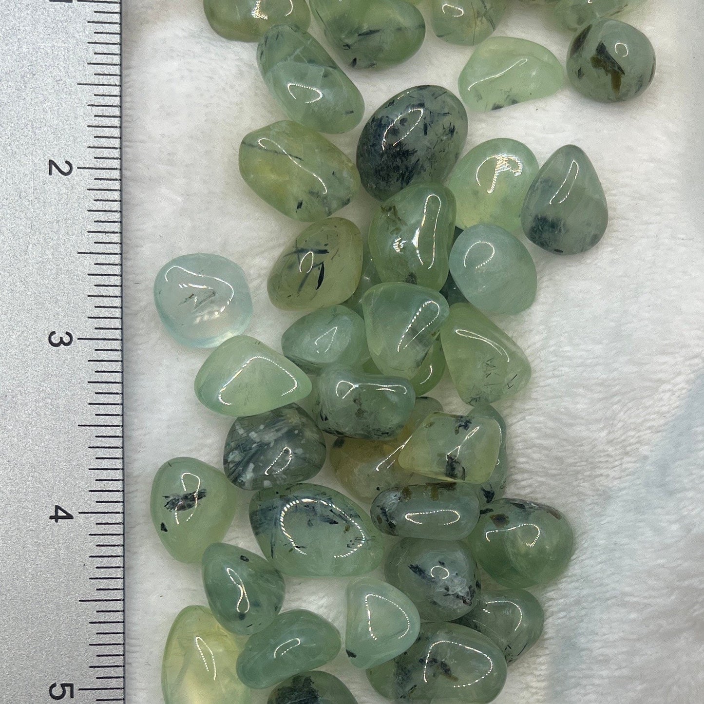 Green Prehnite, Tumbled, Polished Stone (Approx. 1/2”- 1”) Bin-1339